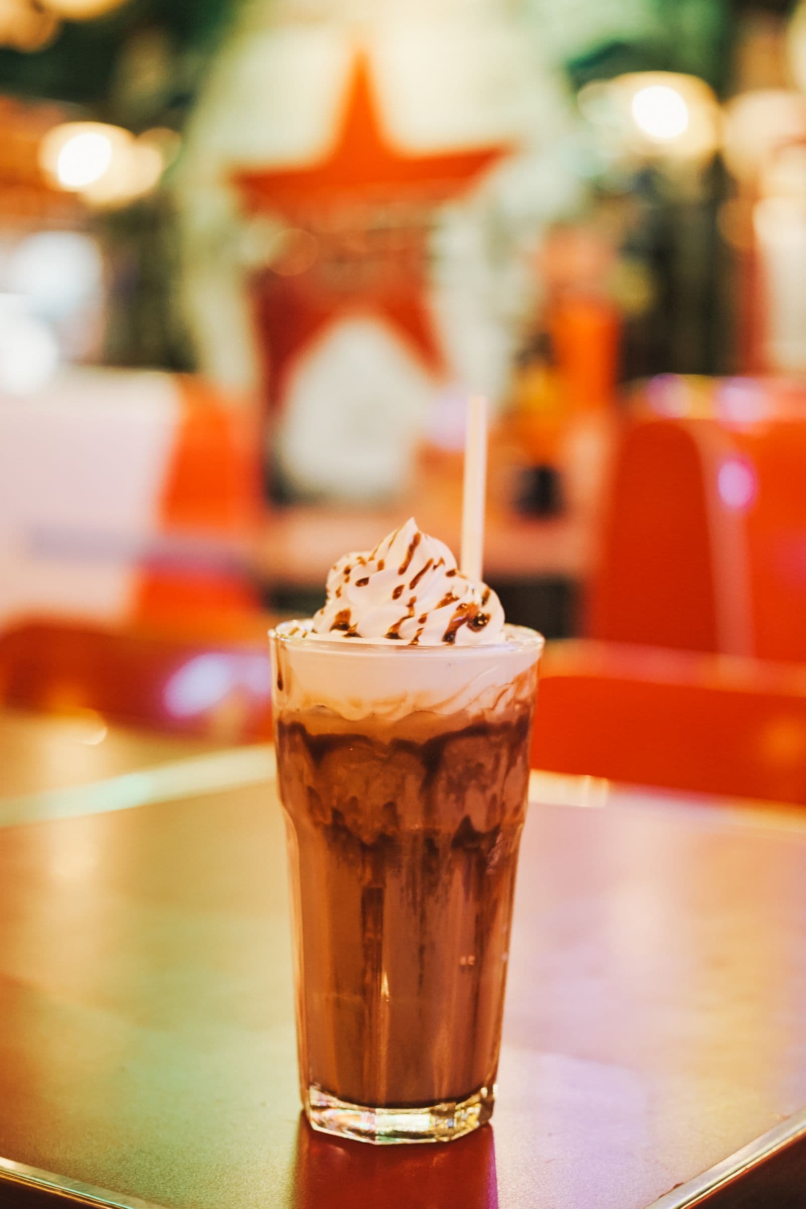 Chocolate milkshake with whipped cream